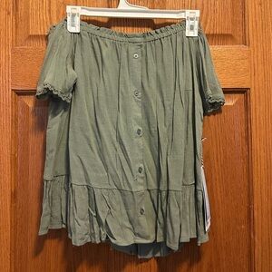 Women's Off-Shoulder Green Top